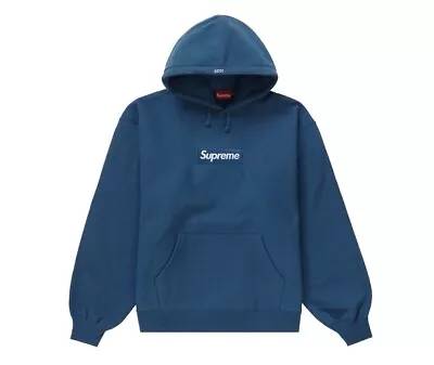 Supreme Box Logo Hooded Sweatshirt Blue FW23 (Size Medium) • $260