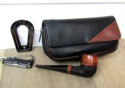 New Mario Grandi Pipe Made In Italy W/ Royal Crown Pipe Holder And Leather Case • $119