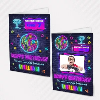 Personalised Boys Birthday Card Gaming Grandson Nephew Son Gamer Teenage XBOX • £3.30