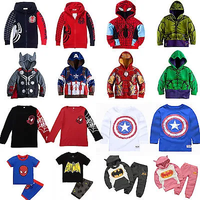 £8.07 • Buy Kids Boys Marvel Superhero Clothes Hoodies Sweatshirt Jumper Coats Shirt Outfits