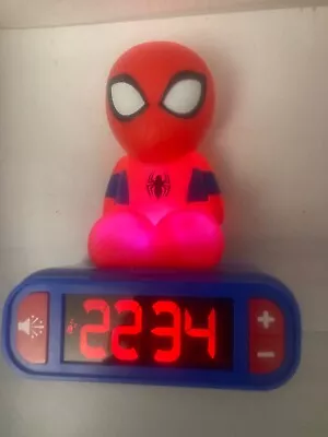 Spiderman LEXIBOOK Digital Alarm Night Light With Snooze & Spider Sounds Gwo • £12.99