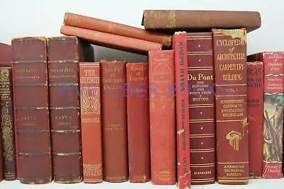 Lot 5 RED / Shades Of RED Old Vintage Antique Rare Hardcover Random Books • $25.95