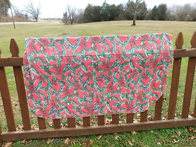 Vintage Linen Tablecloth Christmas Poinsettia Themed 60X70 • $9.99