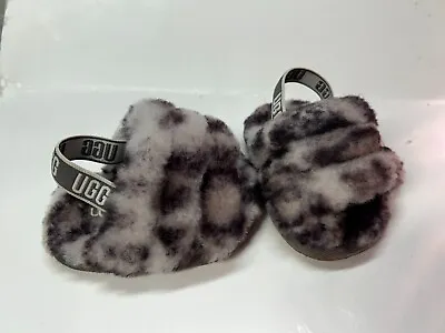 UGG Fluff Yeah Slide Panther Print Baby Infant Slippers Size 2/3 • $16.99