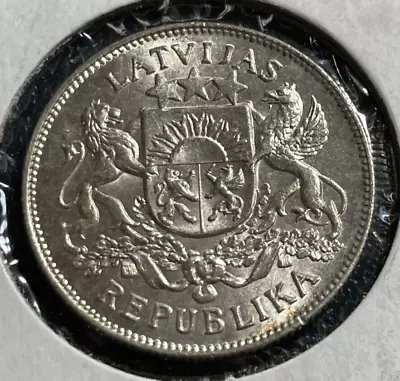 Latvia 2 LATI 1926 CHOICE BU Silver • $49