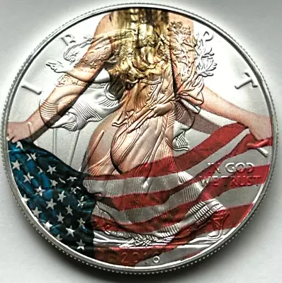 United States Sexy Woman Flag American Silver Eagle 1oz .999 Silver Dollar Coin • $79.50