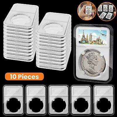 10 PCS Coin Slab Display Holder Storage 38mm For Morgan/Peace/Ike Silver Dollar • $6.74