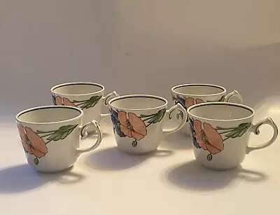 5 Villeroy And Boch Amapole Amapola Coffee Tea Cups Mugs • $35