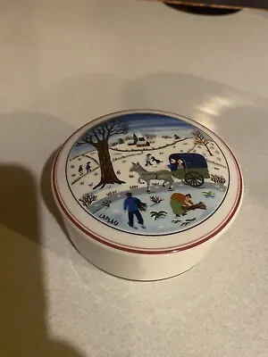 New Villeroy & Boch Porcelain Winter Christmas Trinket Box Naif Christmas 4” • $12.99