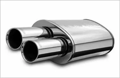 MAGNAFLOW PERF EXHAUST Stainless Muffler 2.25in In / Dual 3in Tips Out P/N - 148 • $316.46