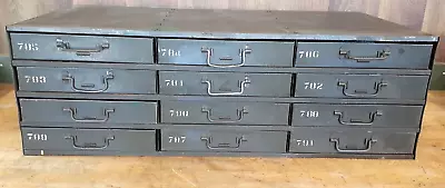 Vintage / Antique 12 Drawer Metal Parts Cabinet - 17  Deep  W/some Dividers • $179