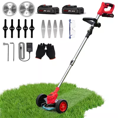 Electric Cordless Grass String Trimmer Lawn Edger Weed Wacker Cutter + 2 Battery • $49.98