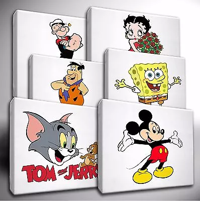 £13.99 • Buy Choose Your Classic CARTOON Characters - CANVAS Wall Art Picture Prints