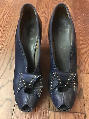 Vintage 40’s Bullocks Collegienne Peep Toe Shoe - 7 • $61.66
