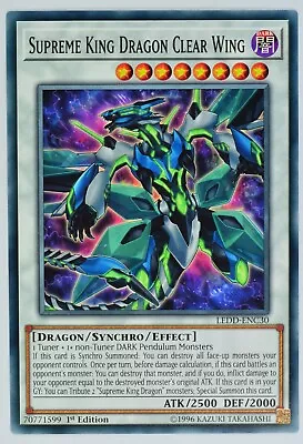 Yugioh Supreme King Dragon Clear Wing LEDD-ENC30 Common 1st Edition • £0.99