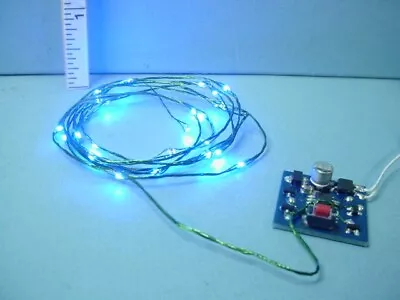 Miniature Touch Button 4 Mode 30 Chip Blue Xmas LED Light String 1/12th Scale • $45