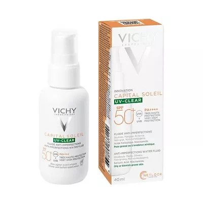 Vichy Capital Soleil UV-Clear Sunscreen Face Lotion SPF50 40ml • $26