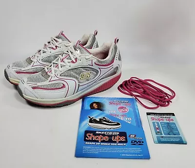 Skechers Shape-Ups Women’s Toning Shoe Size 10 White Pink Silver • $62.99