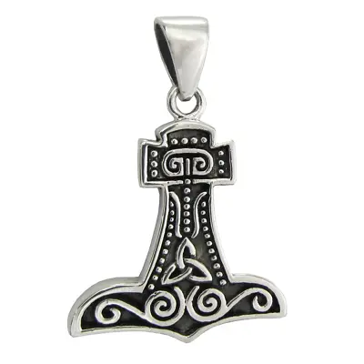 Sterling Silver Thor's Hammer Mjolnir Pendant Norse Viking Asatru Thor Jewelry • $24.99