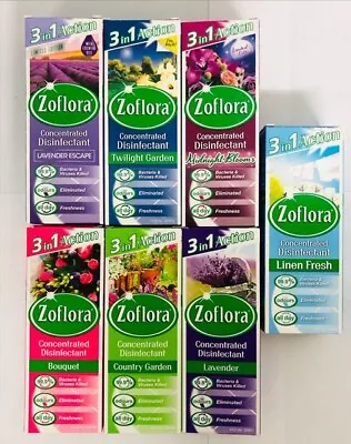 £9.99 • Buy MIX 4 X Zoflora CONCENTRATED ANTIBACTERIAL Disinfectant 120ml Scents 7 Types