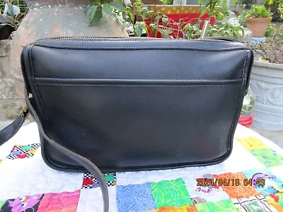 Vintage Coach Black Leather Cross Body Bag Made In The Usa • $29