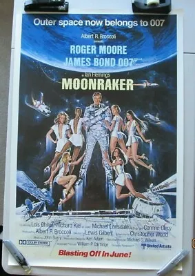 MOONRAKER ADVANCE ORIGINAL 27x41 UNUSED ROLLED MOVIE POSTER 1979 JAMES BOND 007 • $300