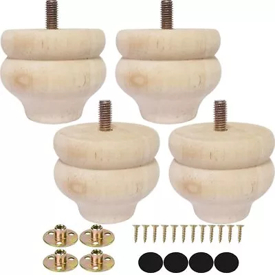 2 Inch Wooden Furniture Legs Solid Wood Unpainted Replacement Furniture Legs ... • $20.10