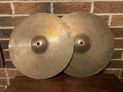 Vintage UFIP 1950s Rotocast  14in Hi Hat Cymbals Quite Thin For Drum • $235