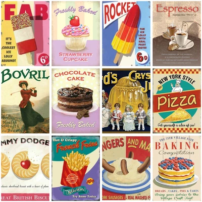 £4.95 • Buy Vintage Style Retro Metal Wall Sign Plaques Kitchen Pictures Quirky Home Decor 