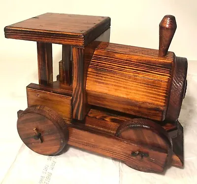 Vintage Handmade Wooden Toy Train Engine Locomotive Wood Train Like Amish Make • $33.50