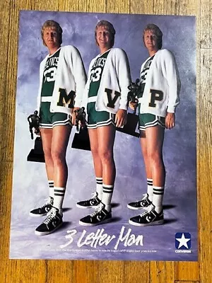 Vintage  Larry Bird Converse 3 Letter Man MVP Poster 23 X17  NBA Boston Celtics • $15