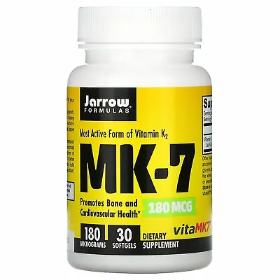 Jarrow Formulas MK-7 Most Active Form Of Vitamin K2 180 Mcg 30 Softgels • £24.99