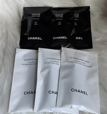 $18.99 • Buy 6 X CHANEL Noir Allure Mascara 10 NOIR & La Base Mascara 1ml/0.03oz Each