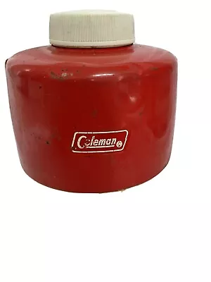 Vintage COLEMAN RED Metal/Plastic 1 Gallon Round WATER JUG Cooler • $19.95