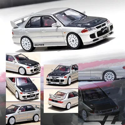 INNO 1:64 Mitsubishi Lancer EVOLUTION III Alloy Vehicle Model Car- Carbon Silver • $29.75