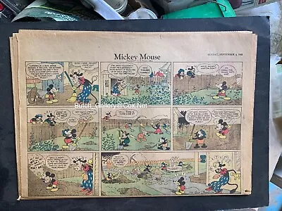 MICKEY MOUSE Sept 04. 1932 Sunday Newspaper Comic Strip Half Page • $45