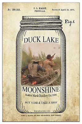 Vintage Duck Hunting Patent Art Print 11x17 Moonshine Bar Fish Cabin Wall Decor  • $11.95