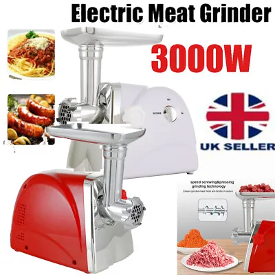 3000W Electric Meat Grinder Mincer Sausage Maker Home Kitchen Mincing Machine UK • £46.99