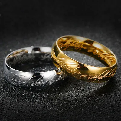 Fashion Lord Of The Ring The One Ring Lotr Stainless Steel Unisex Ring Size 6-13 • $0.95