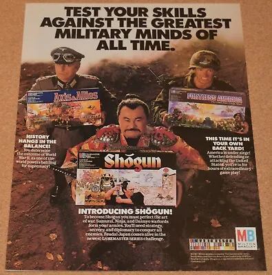 1987 Print Ad Shogun Axis & Allies Fortress America Milton Bradley Board Games  • $15.98