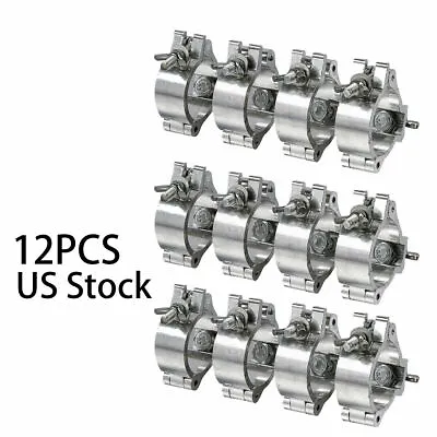 12PCS Stage Par Light Clamps Hook O Clamp 2'' Aluminum Truss Load 220lbs Silver • $36.10