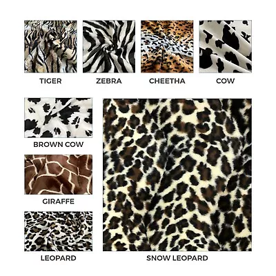 FAUX FUR FABRIC Animal Print Pony Skin Velboa Soft Dress Upholstery Material  • £1.29