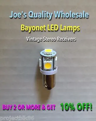 (4)BAYONET LED-6.3V-LAMP/COLOR CHOICE-- MC/MR80 -C11-C28-C26-C27/MQ-101/McIntosh • $11.20