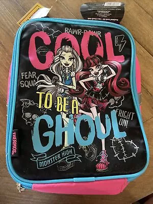 Monster High Insulated Lunch Box Cool To Be A Ghoul Soft Bag Zippered Lunchbox • $17.40