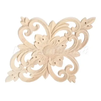 $7.58 • Buy Classical Furniture Onlay Applique Unpainted Wall Door Cabinet Wood Carved Decal