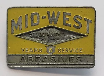 Mid West Quality Abrasives Employee Badge Vintage Badger (rare Find) Cool! • $89.99