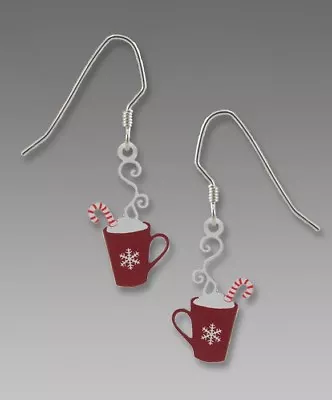 $21.84 • Buy Sienna Sky Jewelry Red MUG With SNOWFLAKE Earrings 2050 STERLING Silver Christma
