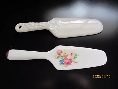 2 Vintage Porcelain Cake Pie Servers One Mikasa Rosemead Pattern Embossed Grapes • $9.99