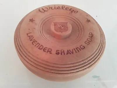 Vintage Wrisley's Lavender Shaving Soap Wooden Shaving Bowl Trinket Box W Lid • $33.50