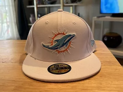 Miami Dolphins NFL Sports New Era 59FIFTY Fitted Hat Cap Size 7 3/4 • $9.99